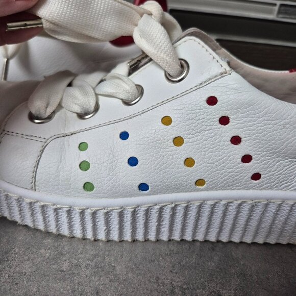Gabor White and Red Leather Sneakers with Coloured Dots Size 6.5 - Picture 2 of 12